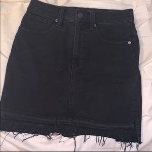 Madewell black denim mini skirt